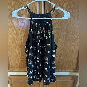 Floral Black Sleeveless Top